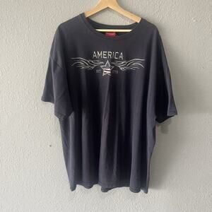 Vintage Navy Chrome Flame Biker Tshirt Men’s XXL short Sleeve Grunge Graphic Tee